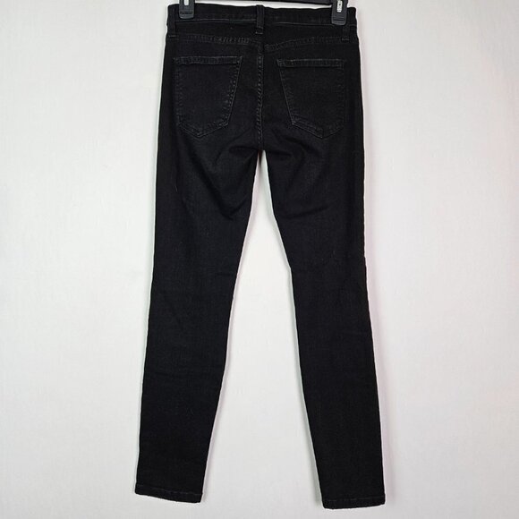 Current/Elliott / Revolve The Stiletto Skinny Jean Jet Black Knee Destroy 25-0 - Picture 12 of 15